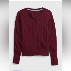 Burgundy GAP button-front cardigan (kids XS, 4-5)